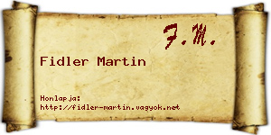 Fidler Martin névjegykártya