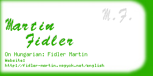 martin fidler business card